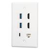 6 Port Wall Plate 2xHD Multimedia Interface 2xUSB3.0 1xType C 1xCat6 Ethernet Wall Plate for TV