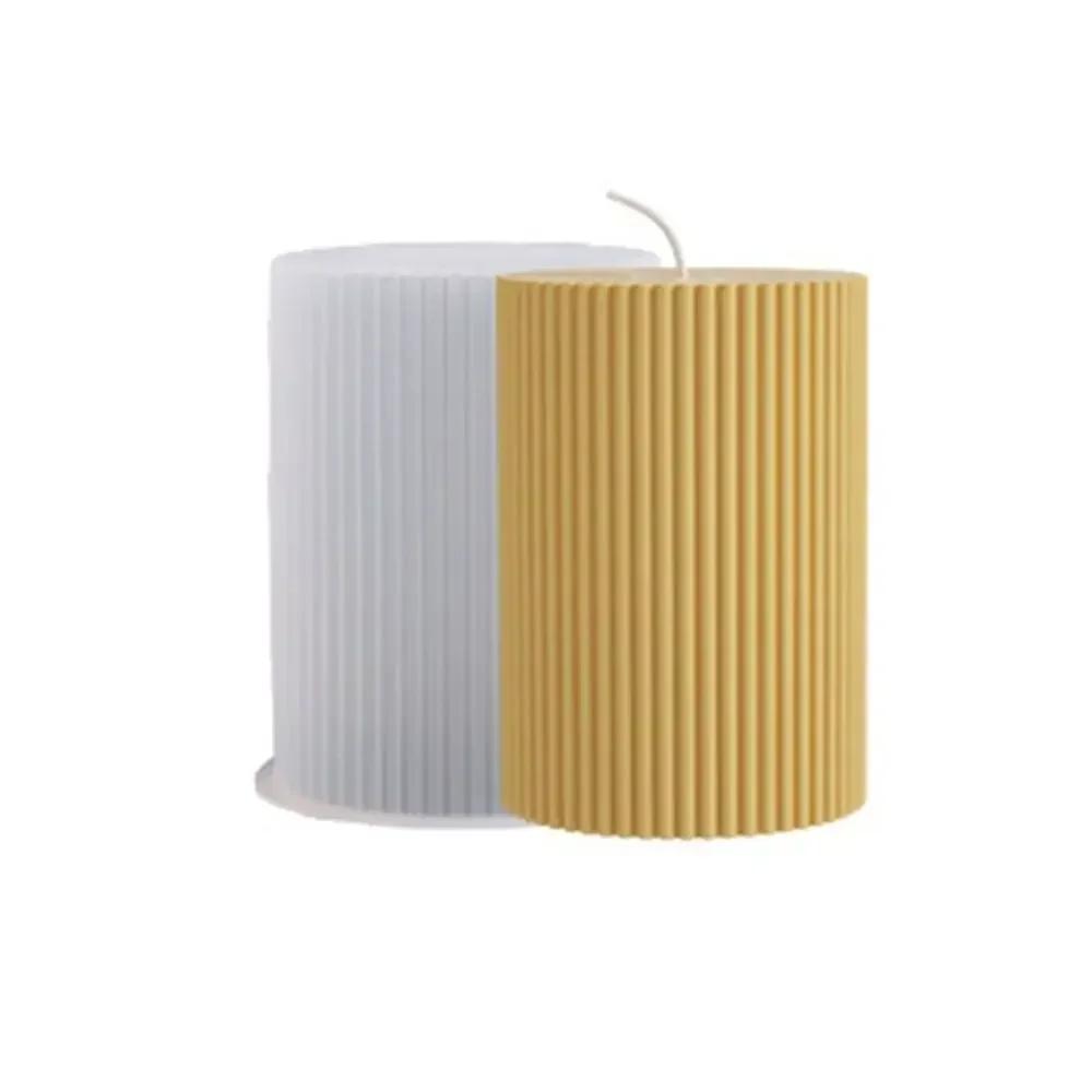 3D Cylinder Candle Mold DIY Candle Silicone Mold Cake Resin Molds 3D Art Wax Candle Making Mould Silicone Handmade Soap Molds