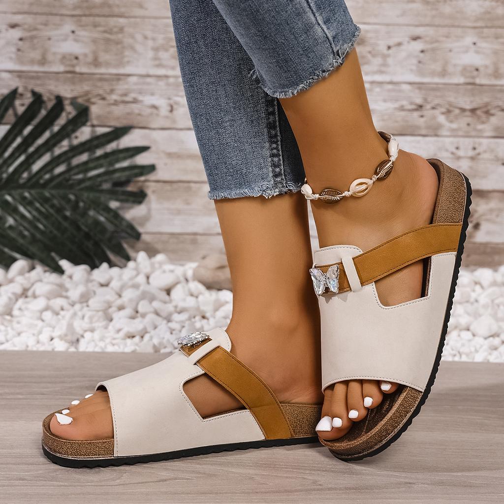 Women'S Retro Thick-Soled Bixson Sandals - Slip-On Open-Toe Beach Slides, Perfect for Vacation Leisure Wear, Holiday Footwear, Open-Toe Shoes.