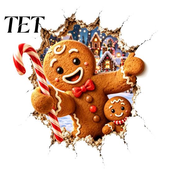 Living Room Wall Accents Christmas Break-In 3D Decal, Santa Claus/Deer/Snowman/Elf/Dog/Nutcracker/Gingerbread Man Patterns Window Easy Peel