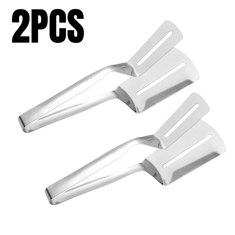 1-4pc Stainless Steel Steak Clips Multifunctional Food Tongs Picnic BBQ Clip Cooking Tong Fish Meat Pizza Kitchen Baking Tools