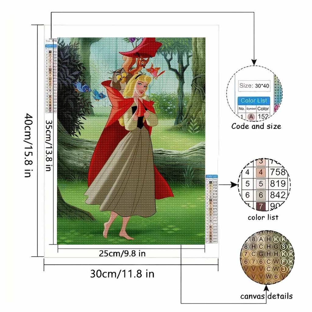 5D Diy Diamond Painting Princess Little Red Riding Hood Full Drill Rhinestones Mosaic Embroidery Handmade Products Home Decor Gift