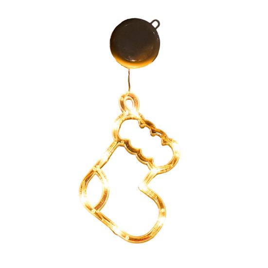 Christmas Window Curtain Lights with Snowflakes Santa Star Easy to Hang Christmas Ornaments with Suction Cups LED String