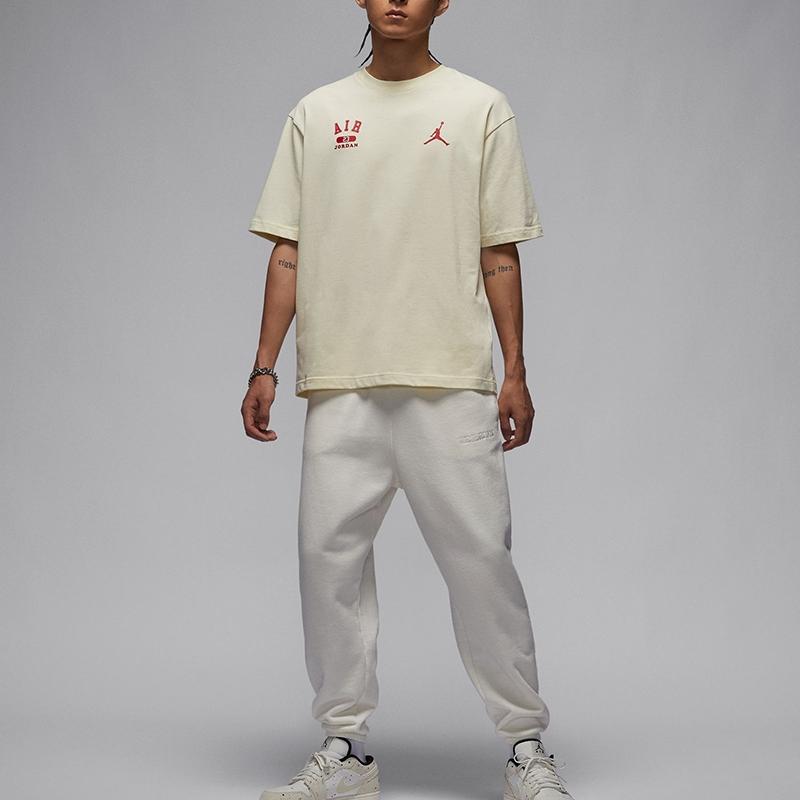 Jordan Soft And Comfortable Logo Short Sleeve T-Shirt Men Tops Coconut-Milk HQ1575-113