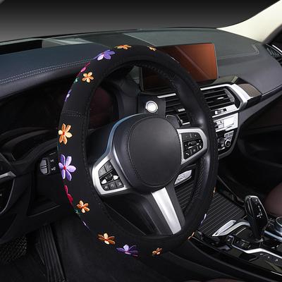 Universal Steering Wheel Cover Car Steering Wheel Cover For Women Wheel Cover Flowers Print Car Accessories