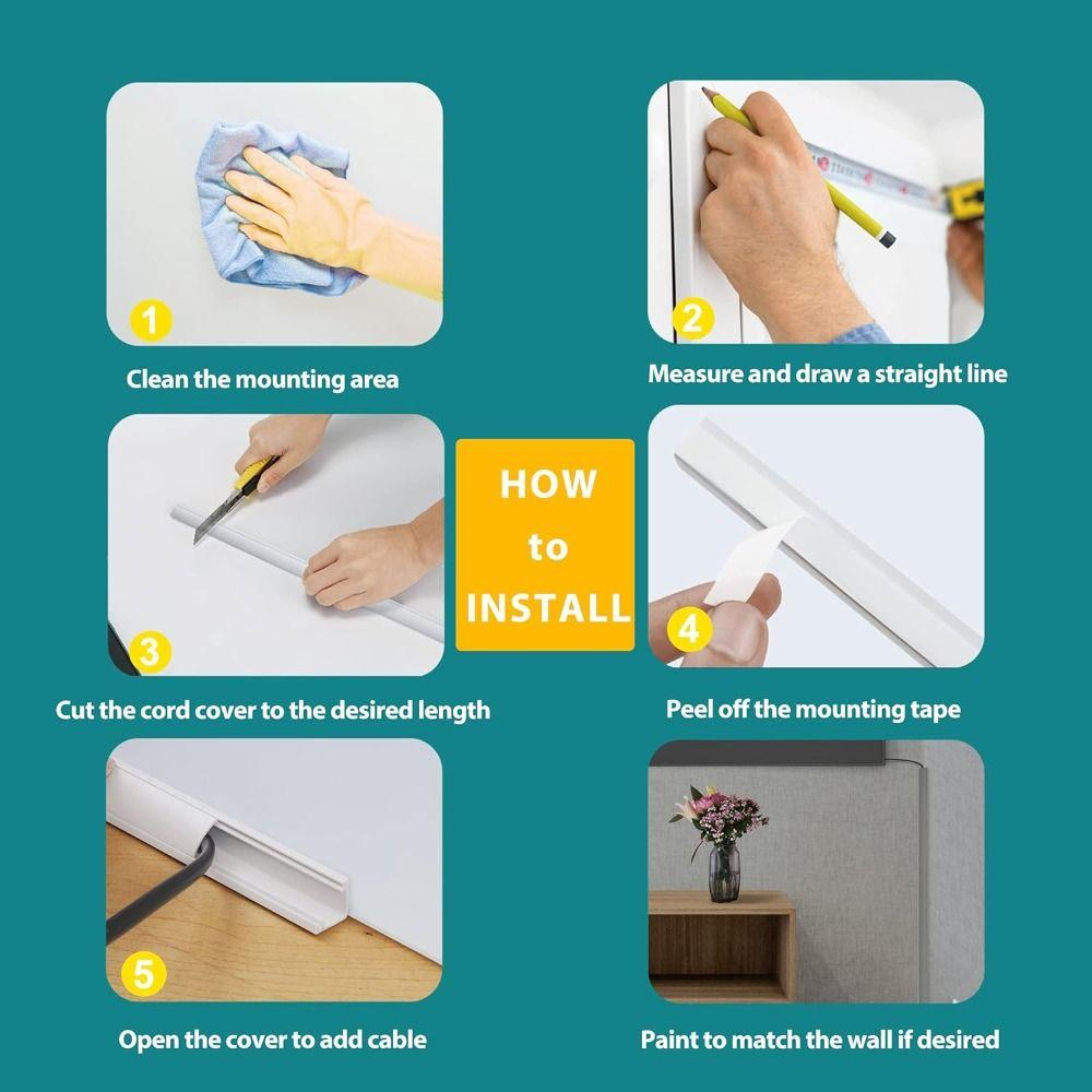 Überstreichbare Eckkabelabdeckung PVC Kabelkanal Bunt Kabelkanal Sockelleiste Decke