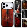 Capa de Celular Violoncelo Violino de Madeira Para iPhone 17,16e,15,14,13,12,11,Mini,Pro,MAX Capa de Silicone Macio
