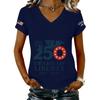 Women’s Fashion V Neck Short Sleeve Tee Casual Letter Print Top 250 Years of 1776 2026 Anniversary Shirt