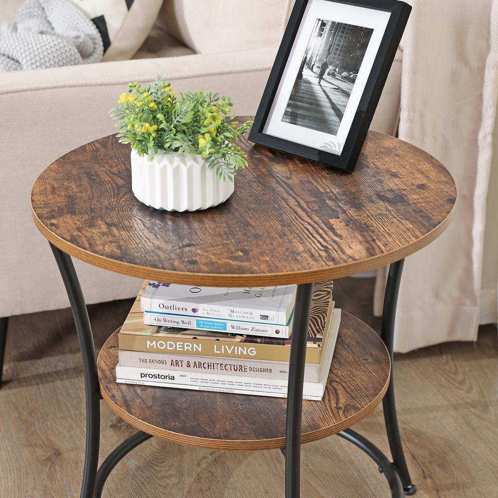 Dark Brown Small Round Coffee Table Begryf 56X56X55