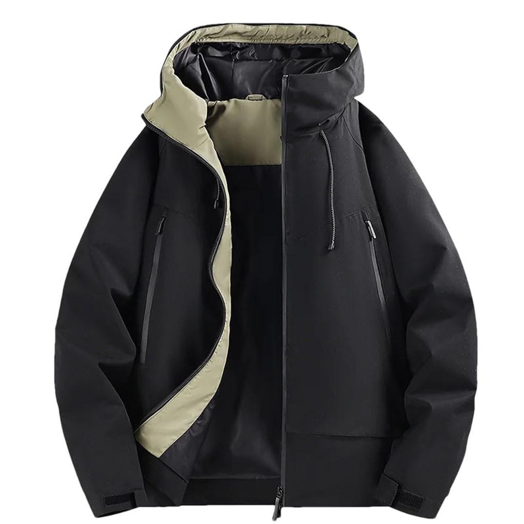 Men's Casual Sports Jacket Waterproof Lightweight Hooded  Hiking Golf Raincoats With  Pockets