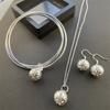 Accessories Linglong Ball Necklace Earrings Bracelet, Set T126