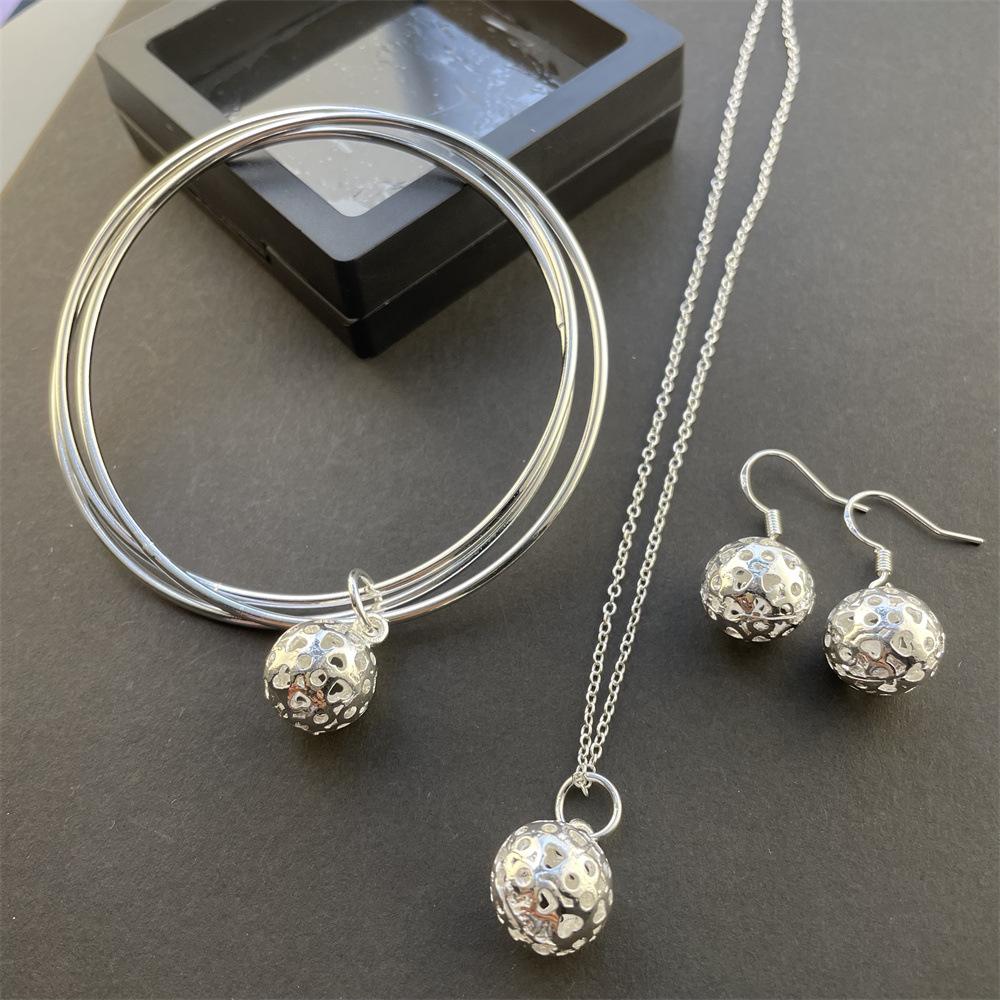 Accessories Linglong Ball Necklace Earrings Bracelet, Set T126