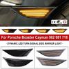 2Pcs Dynamic LED Turn Signal Side Marker Light Repeater Lamp For Porsche Boxster Cayman 982 981 718 Spyder 991 911 Carrera