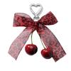 Multipurpose Love Cherrys Bowknot Charm Portable Key Holder for Stylish Women Practical Bag Accessory for Daily Use