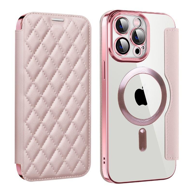 

Подходит для iPhone16Pro Yadun Xiaoxiangfeng Magnetic Snap Case Apple 15 Lambskin Diamond Leather Case Full Pack iPhone13