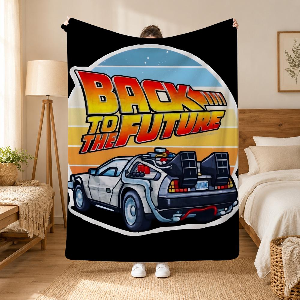 Back To the Future Movie Throw 240g Flannel Blanket, Suitable for Sofas, Beds, Offices, Exquisite Gift Blankets