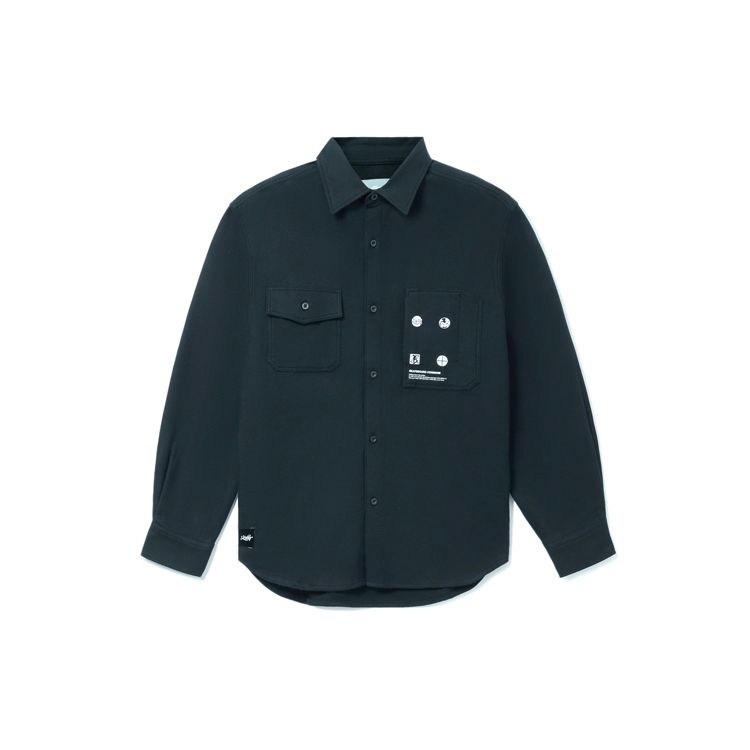 

Li-Ning Теплая флисовая рубашка свободного покроя с длинным рукавом, мужские рубашки черного цвета ASHR105-2 XXL