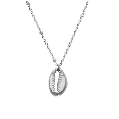 [Q8616] - Silver 'Cowrie' Steel Designer Necklace - 15x10 Mm