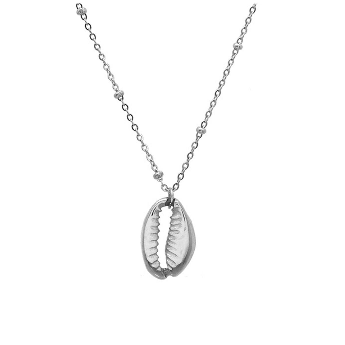 

Les Trésors De Lily [Q8616] - Дизайнерское колье из стали Cowrie серебро - 15x10 мм