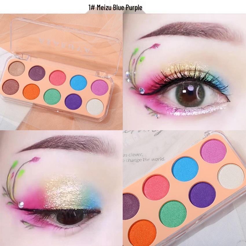 Ashareya Dream Color Lidschattenpalette – 10 Glitzer-Nuancen für Bühnen-Make-up