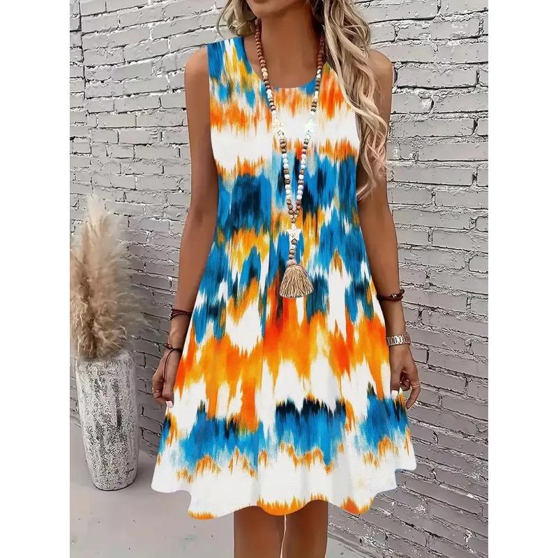 Women's fashionable round neck sleeveless tank top is suitable for daily casual wear in spring, summer and autumn