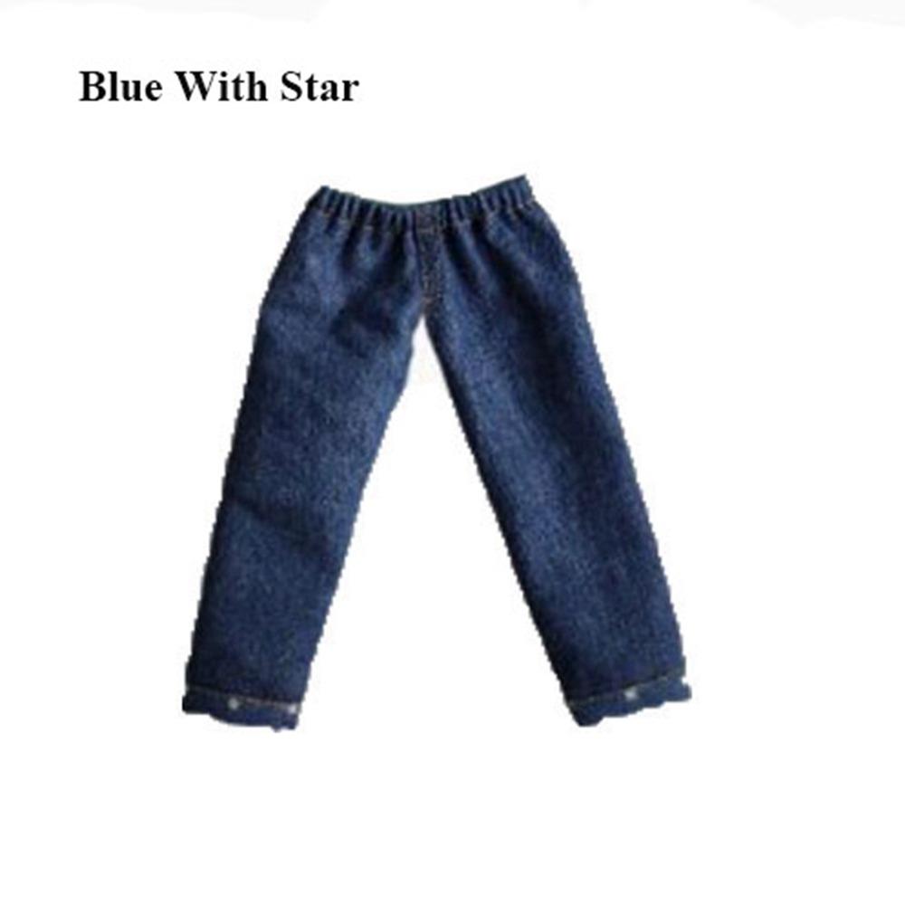 Handmake Jeans Pants Casual Wear Cute Trousers Flip Up Denim Pants for Blythe ob24 Dolls