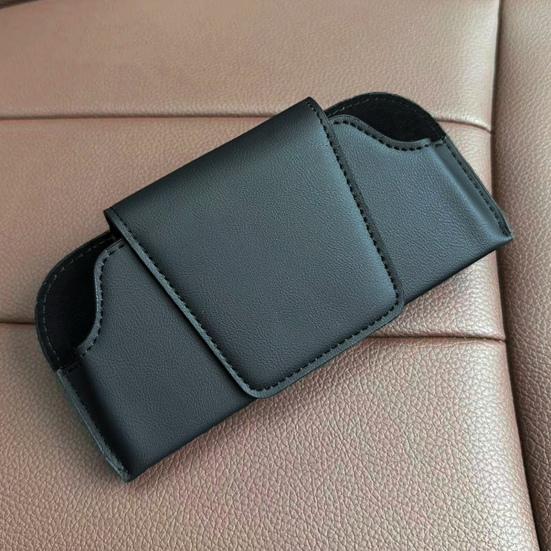 Sunglasses Holder for Car Sun Visor Soft Velvet Lined Sunglasses Case Anti-Scratch Leather Storage Box Space-Saving Car Accessory Organizer for