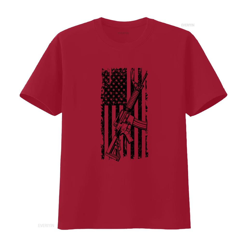 Mens Ar 15 Usa Flag Patriotic T Shirt Pro Gun 2nd Amendment Design Vintage Washed Fashion Slightly Streetwear Designer Clothes