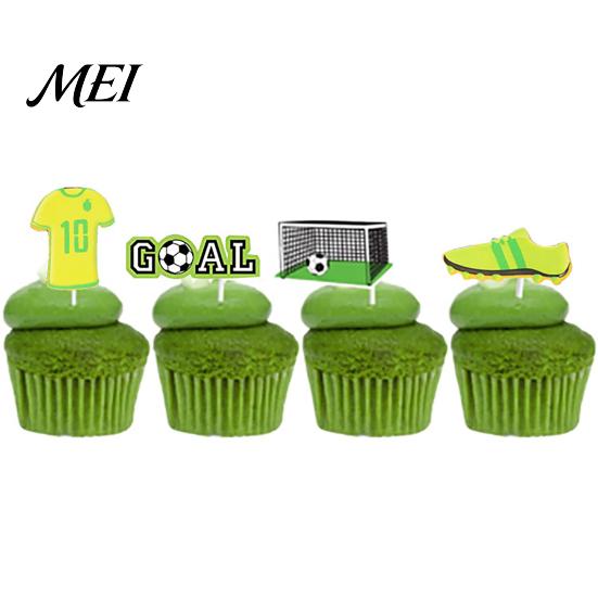 Soccer Party Baking Accessories 8 Pcs Cake Topper Decoration, Ball Goal Sports Dessert Toppers Shoe Cupcake for Sport Theme Birthday Supplies Decor
