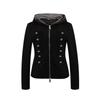 Vintage Striped Hooded Sweatshirt Slim Fit Zip Up Cardigan Streetwear Women