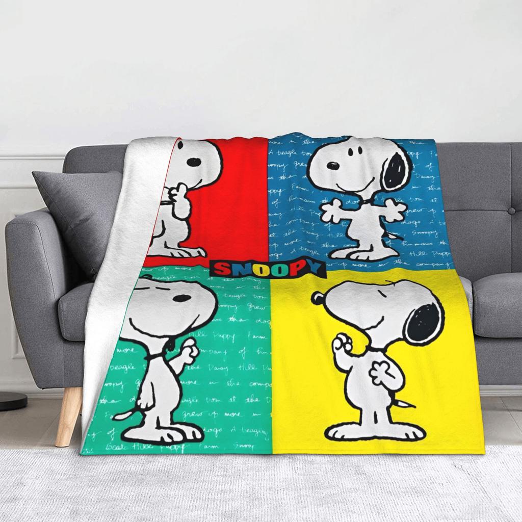 snoopys Throw Blanket for Couch cartoon dog Soft Fuzzy Plush Blanket 50x60 Inches Multiple Sizes Bedspreads for All Seasons