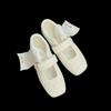 Cowhide Version~ 5cm Inner Height Increase Shoes Square Head Thick Sole German Training Shoes Women's New Shallow Mouth Mary Jane Single Shoes Casu