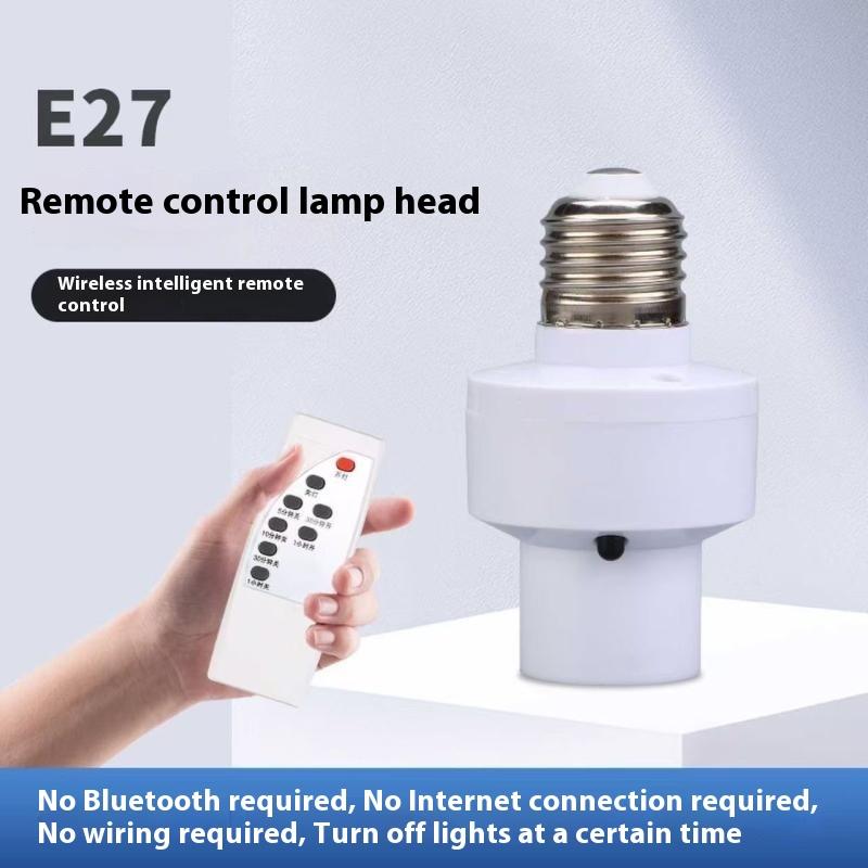 Ac85-265V E27 Lamp Base With Wireless Smart Remote Control Intelligent Switch Lamp Holder Cap Smart Home Accessory