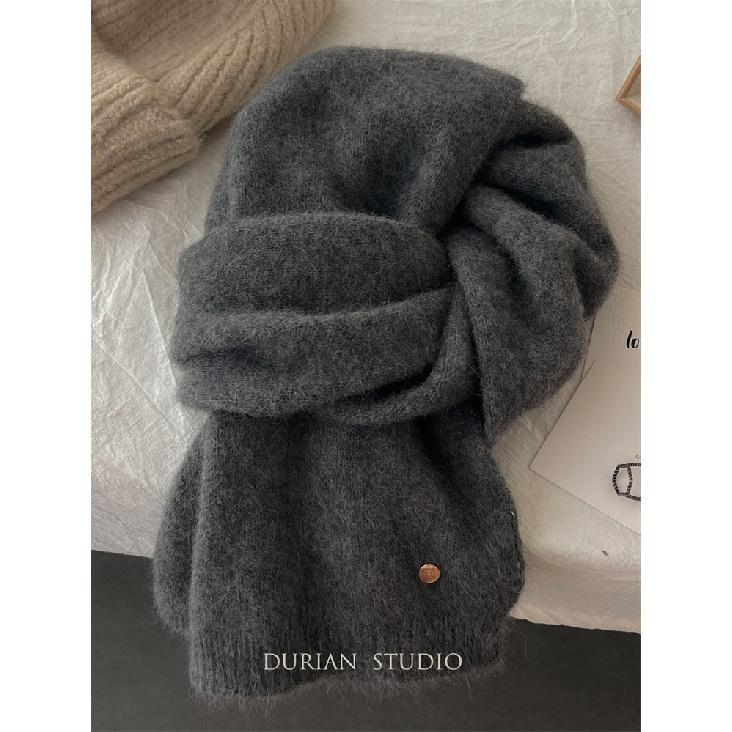 

Новый вязаный шерстяной вязаный кашемировый шарф для женщин и пар, новый универсальный однотонный шарф для зимы 152*25cm