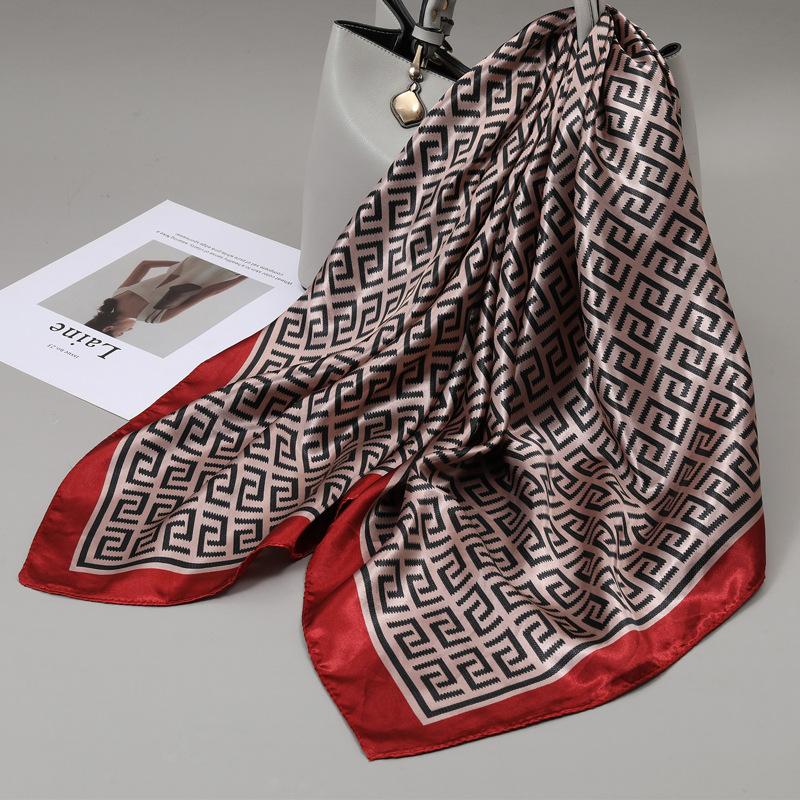90 Square Scarves, Silk Scarves, Women's New Spring and Summer High-end Sense Versatile, Thin Scarves, Shawls Outside