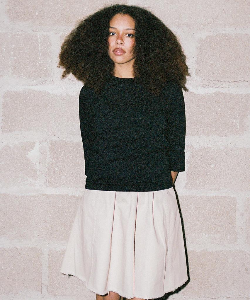 Pabeo Panel Flare Skirt (Raw Beige)