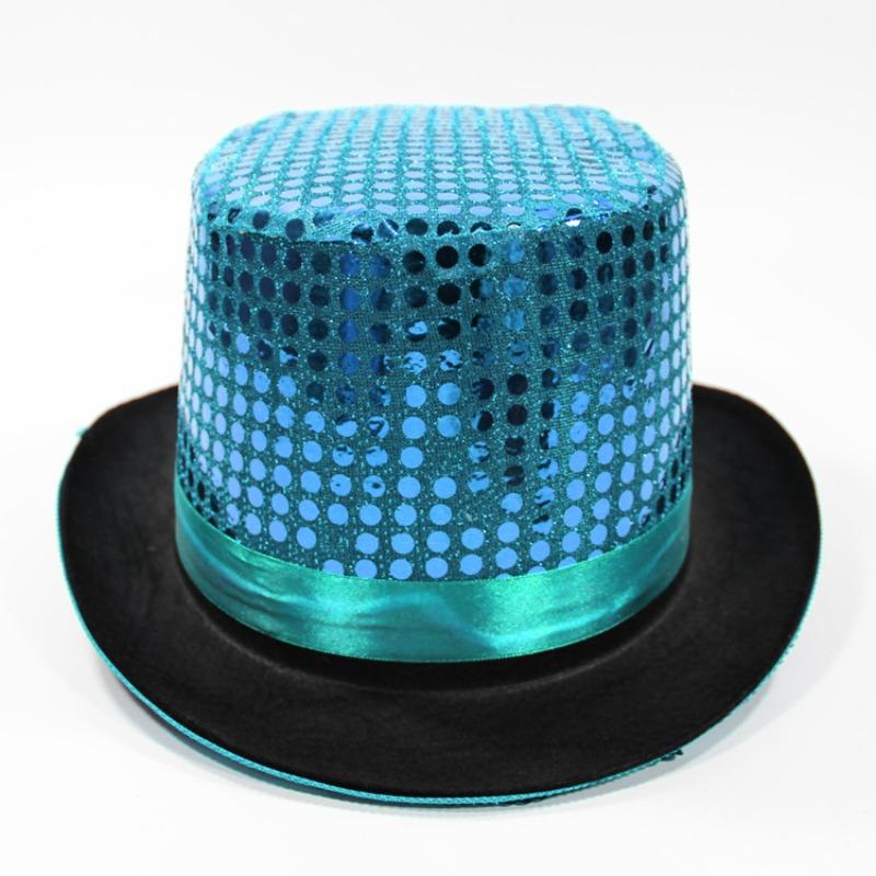 High hat retro British gentleman jazz hat magician hat show sequined hat rain high hat non-woven