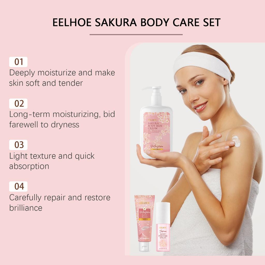 Eelhoe Cherry Blossom Body Care Set Gentle Hydrating Nourishing Moisturizer For Skin