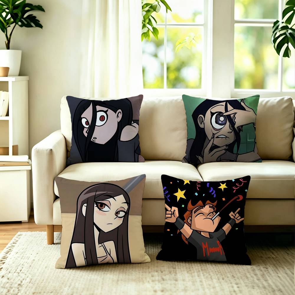 Russian Cartoon MMetal Family Pillow Case Square DoubleSided Sofa Cushion Cover Bedroom Bedside Pillow