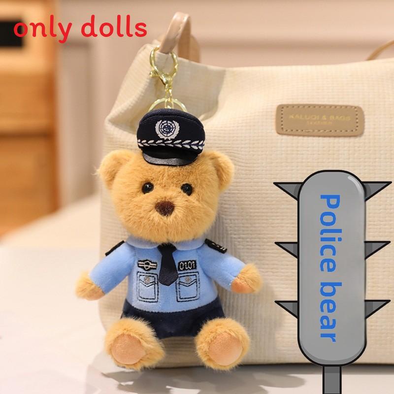 Plush Police Rabbit Keychain With Pp Cotton Filling For Kids And Collectors