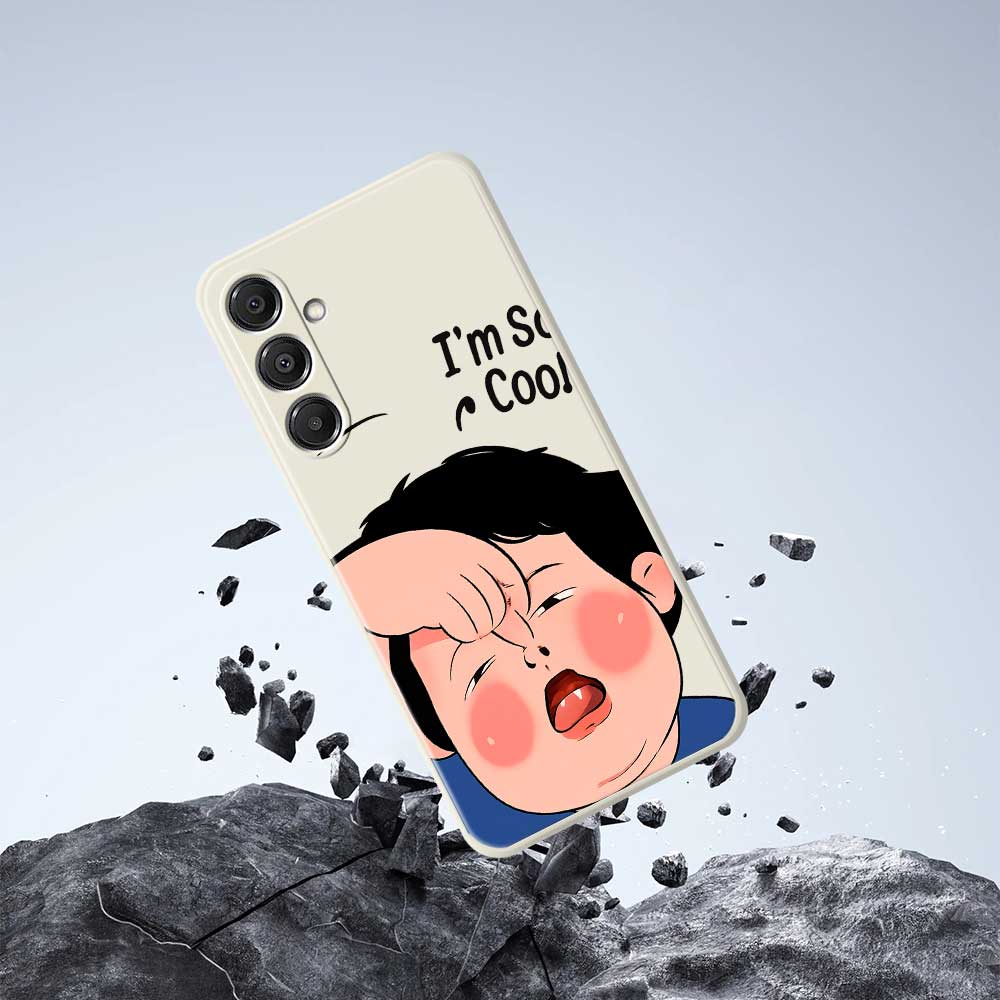 For Samsung Galaxy A16 5G/4G Case Make Faces Kid Pattern Printing Straight Edge TPU Phone Back Cover