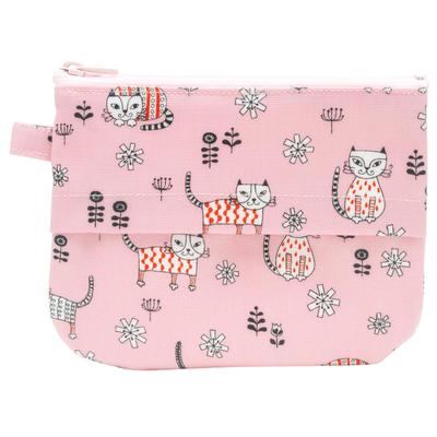 Koji Company Tissue Case, 10cm X 13.5cm, Tissue Pouch, Cat, Pink, 175026
