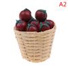 1:12 Mini Simulation Artificial Fruits Vegetables Doll House Furniture Decor Bamboo Basket Miniature Accessory For Children Kids