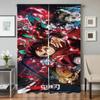Window Kitchen Curtains for Living Room 2 Pieces Blackout Curtains Door Curtain D-demon S-slayer Bedroom Decoration Partition