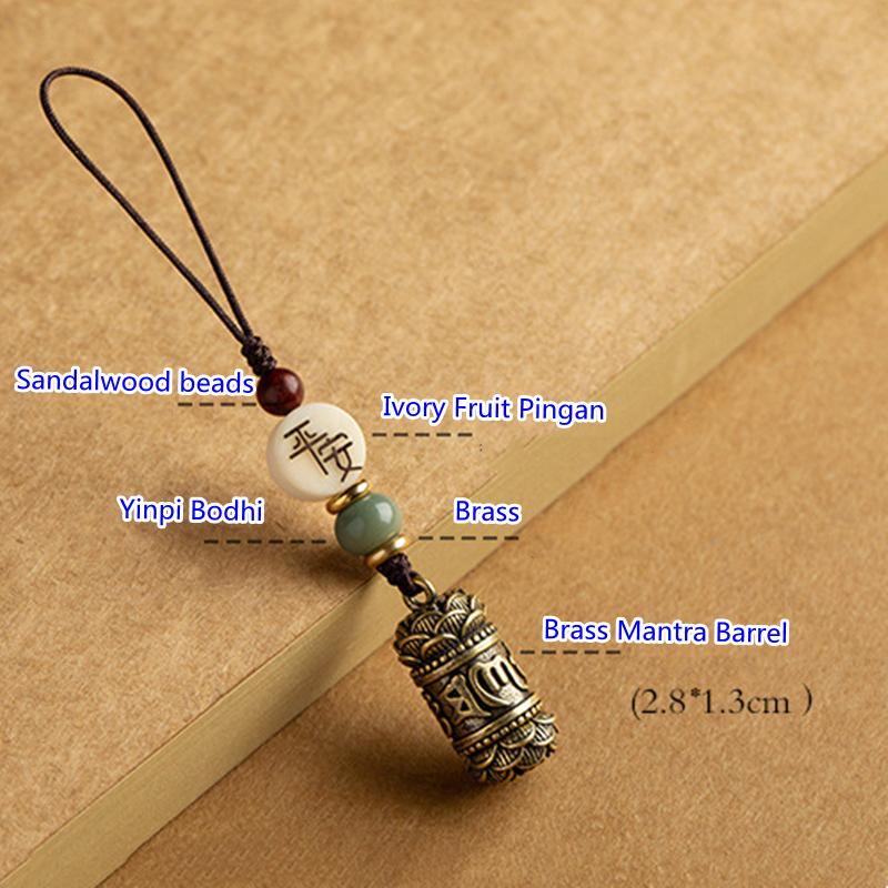 Messing Sechs Worte Mantra Buddhistisches Auto Schlüsselanhänger Anhänger Handgemachte Diy Schlüsselanhänger Geschenke