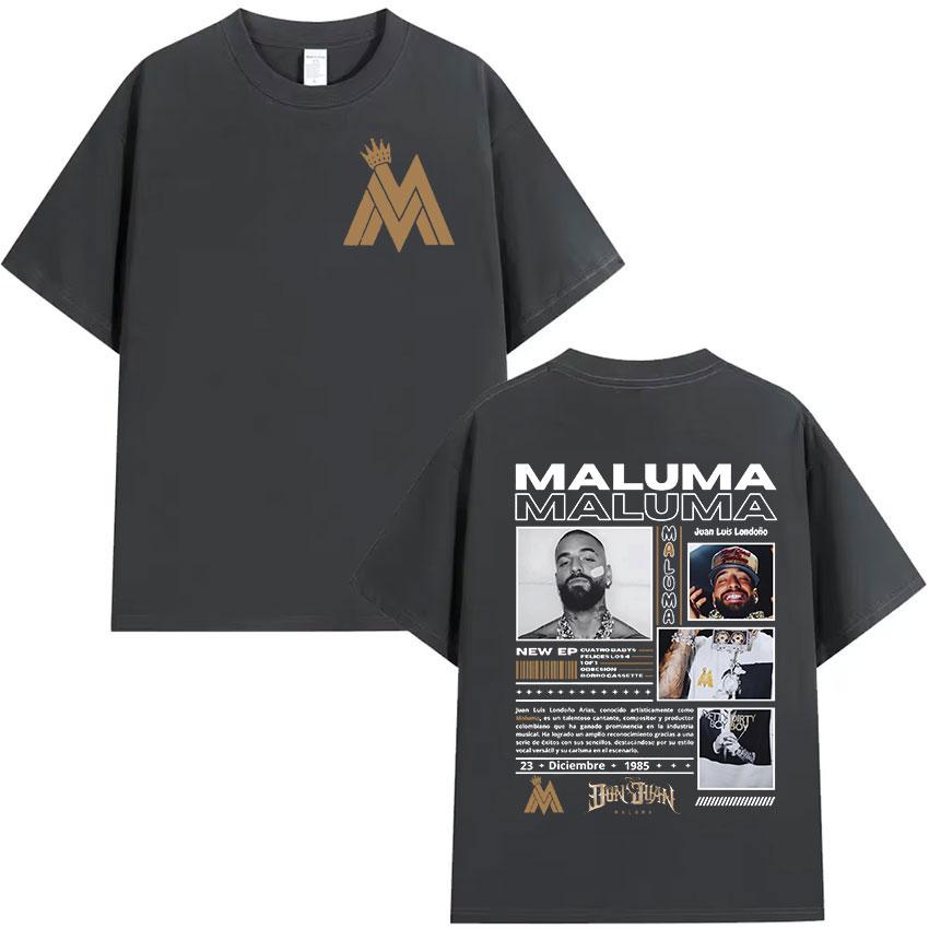 Rapper MALUMA Tour 2025 Grafik T-Shirt Unisex Retro Mode Kurzarm-T-Shirt Unisex Hip Hop Oversized Baumwoll-T-Shirts Streetwear