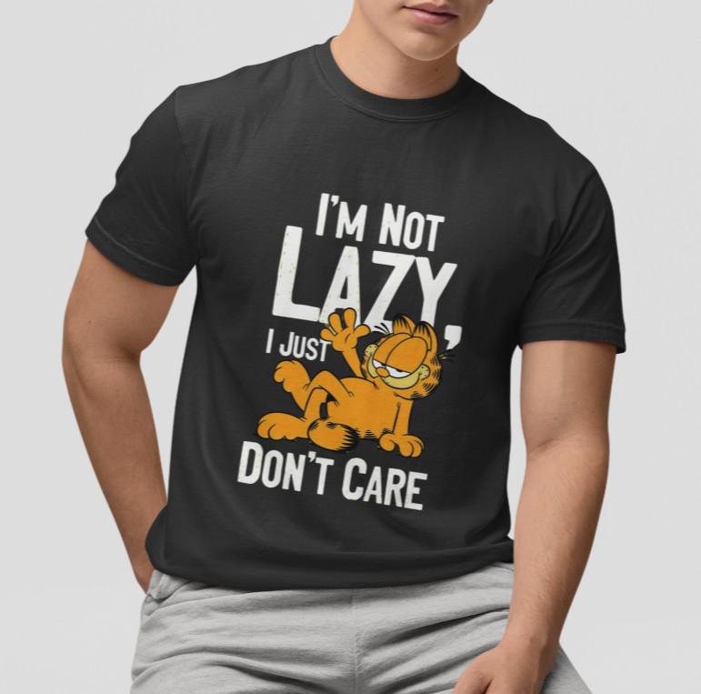 Garfield T-Shirt Funny Quote I’m Not Lazy I Just Don’t Care Retro Cartoon Unisex XXXXL