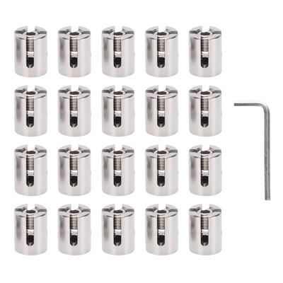 20PCS Crossed Cable Clamps T316 Stainless Steel Wire Clips for 3mm 1 8 Inch Ropes Or Rod Fittings Wall Trellis Kit