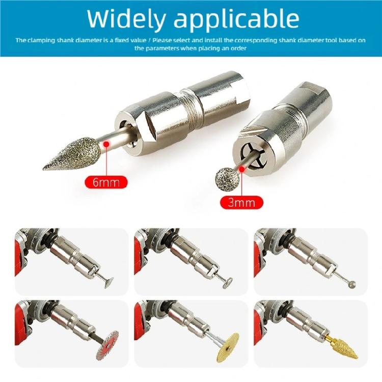 100 Type Angle Grinder Conversion Attachment 3mm 6mm Collets M10x1.5 Thread High Carbon Steel Precisions Tool