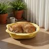 Cesta para Gatos Gruesa Transpirable Cómoda Ropa de Cama para Mascotas para Gatos, Cama Interior Amarilla